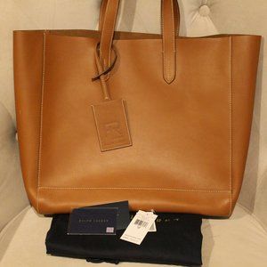 Ralph Lauren Collection Leather Shopper Tote Made in Italy EUC w/MSRP tag & card